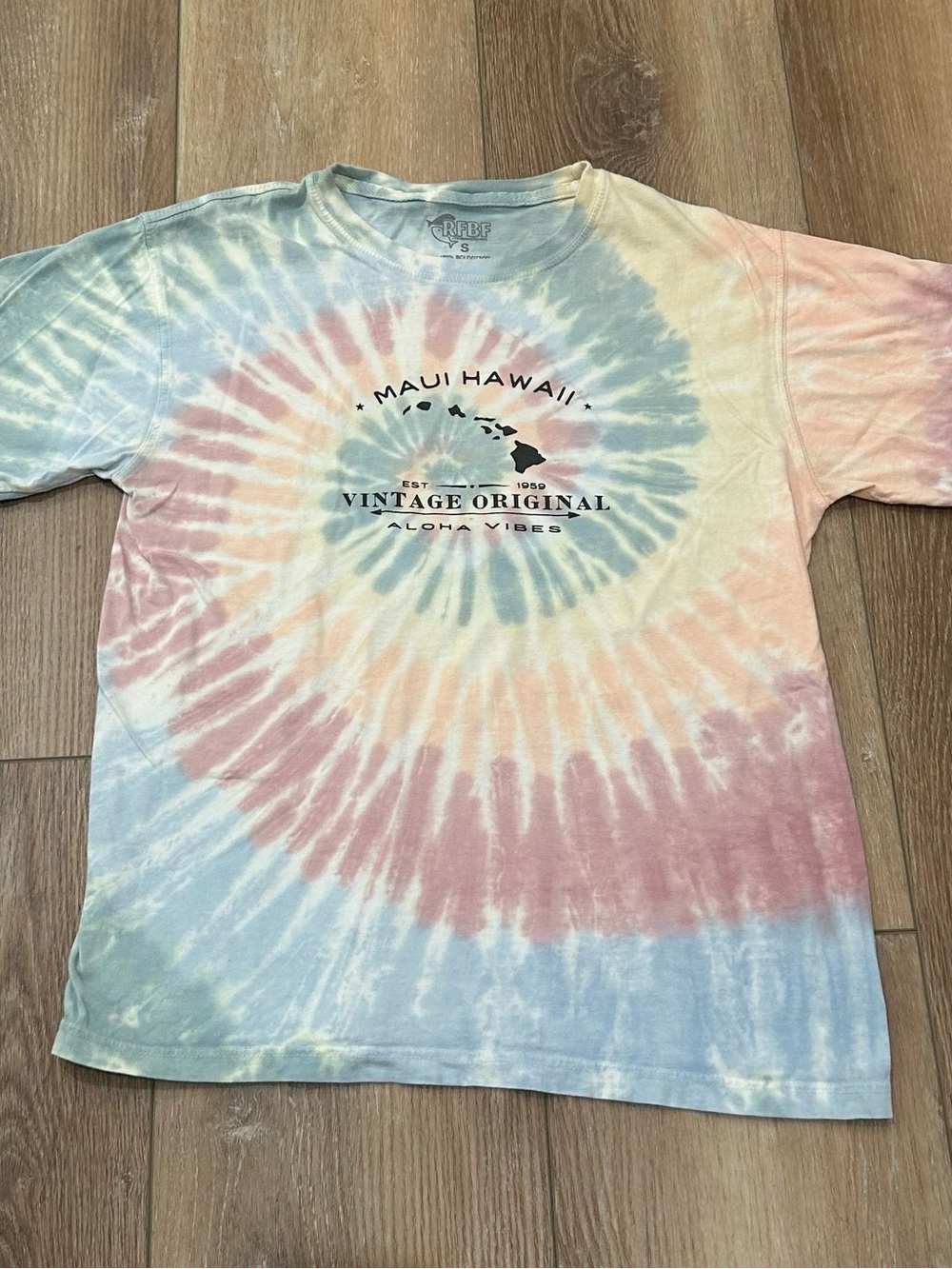RFBF Maui Hawaii Pastel Tie Dye Tee Sz S